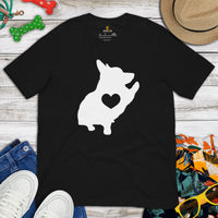 Corgi Dog Themed Clothes - Gifts for Dog Moms, Dads & Lovers - Funny Canine Tee Shirts For Humans - Cute Puppy High-fives T-Shirt - Black