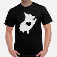 Corgi Dog Themed Clothes - Gifts for Dog Moms, Dads & Lovers - Funny Canine Tee Shirts For Humans - Cute Puppy High-fives T-Shirt - Black, Men