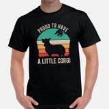Corgi Dog Themed Clothes - Gifts for Dog Moms, Dads & Lovers - Funny Canine Tee Shirts For Humans - Proud To Have A Little Corgi Shirt - Black, Men