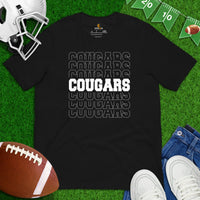Cougar Shirt - I Love Cougars Shirt - Game Day Shirt - Funny Football Shirt - Football Tee - Gift for Football Fan & Lover, Coach & Player - Black
