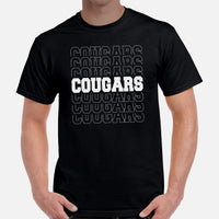 Cougar Shirt - I Love Cougars Shirt - Game Day Shirt - Funny Football Shirt - Football Tee - Gift for Football Fan & Lover, Coach & Player - Black, Men