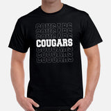 Cougar Shirt - I Love Cougars Shirt - Game Day Shirt - Funny Football Shirt - Football Tee - Gift for Football Fan & Lover, Coach & Player - Black, Men