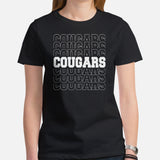 Cougar Shirt - I Love Cougars Shirt - Game Day Shirt - Funny Football Shirt - Football Tee - Gift for Football Fan & Lover, Coach & Player - Black, Women
