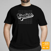 Cougar Shirt - I Love Cougars Shirt - Game Day Shirt - Football Tee - Funny Football Shirt - Gift for Football Fan & Lover, Coach & Player - Black, Plus Size