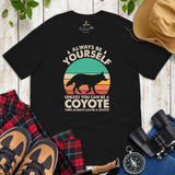 Coyote Retro Aesthetic T-Shirt - Embrace Your Wolfy Side - Always Be Yourself Tee - Ideal Gift for Wolf Lovers & Nature Enthusiasts - Black