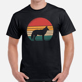Coyote Retro Sunset Aesthetic T-Shirt - Embrace Your Wolfy Side - Furry Fandom Tee - Ideal Gift for Wolf Lovers & Nature Enthusiasts - Black, Men