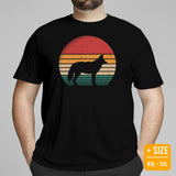 Coyote Retro Sunset Aesthetic T-Shirt - Embrace Your Wolfy Side - Furry Fandom Tee - Ideal Gift for Wolf Lovers & Nature Enthusiasts - Black, Plus Size