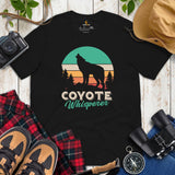 Coyote Whisperer Retro Aesthetic T-Shirt - Embrace Your Wolfy Side - Furry Fandom Tee - Gift for Wolf Lovers & Nature Enthusiasts - Black