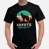 Coyote Whisperer Retro Aesthetic T-Shirt - Embrace Your Wolfy Side - Furry Fandom Tee - Gift for Wolf Lovers & Nature Enthusiasts - Black, Men