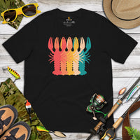 Crawfish, Crayfish, Crawdad & Lobster T-Shirt - Fishing & PFG Shirt - Gift for Fisherman - Crawfish 80s Retro Aesthetic Shirt - Black