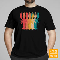 Crawfish, Crayfish, Crawdad & Lobster T-Shirt - Fishing & PFG Shirt - Gift for Fisherman - Crawfish 80s Retro Aesthetic Shirt - Black, Plus Size