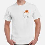 Camping Shirt - Crested Gecko In Pocket T-Shirt - Gifts for Outdoorsmen, Nature & Animal Lovers - Lizard, Reptile Tee - Happy Camper Shirt - White, Men