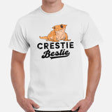 Camping Shirt - Crested Gecko T-Shirt - Gifts for Outdoorsmen, Nature & Animal Lovers - Lizard, Reptile Tee Shirt - Crestie Bestie T-Shirt - White, Men