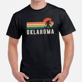 Camping & Hiking Patriotic Shirt - Presents, Gift Ideas for Happy Campers & Hikers - Bigfoot Sasquatch Tee Shirt - Oklahoma Yeti T-Shirt - Black
