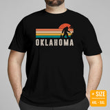 Camping & Hiking Patriotic Shirt - Presents, Gift Ideas for Happy Campers & Hikers - Bigfoot Sasquatch Tee Shirt - Oklahoma Yeti T-Shirt - Black, Large Size for Overweight