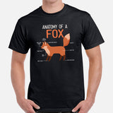 Cute Red Fox Boho Shirt - Anatomy of A Fox Furry Fandom T-Shirt - Animal Educational Tee - Gift for Fox Lovers & Nature Enthusiasts - Black, Men