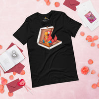 Camping Tee Shirt - Pizza Shirt - Presents, Gift Ideas for Bird & Nature Lovers, Birdwatchers, Birders - Parrot Yummy A Pizza T-Shirt - Black