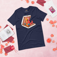 Camping Tee Shirt - Pizza Shirt - Presents, Gift Ideas for Bird & Nature Lovers, Birdwatchers, Birders - Parrot Yummy A Pizza T-Shirt - Navy