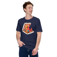 Camping Tee Shirt - Pizza Shirt - Presents, Gift Ideas for Bird & Nature Lovers, Birdwatchers, Birders - Parrot Yummy A Pizza T-Shirt - Navy