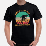 Cycling Gear - Bike Clothes - Biking Attire, Outfit, Apparel - Gifts for Cyclists, Bicycle Enthusiasts - Vintage Born To Cycle T-Shirt - Black, Men