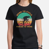Cycling Gear - Bike Clothes - Biking Attire, Outfit, Apparel - Gifts for Cyclists, Bicycle Enthusiasts - Vintage Born To Cycle T-Shirt - Black, Women
