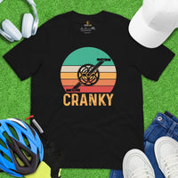 Biking Shirt - Bike Shirt - Cyclist Shirt - Presents for Cyclists, Bike Riders - Funny Cycling T-Shirt - Retro Cranky Cycling Gear T-Shirt - Black