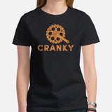 Biking Shirt - Bike Shirt - Cyclist Shirt - Presents for Bikers, Cyclists, Bike Riders - Funny Cycling T-Shirt - Cranky Bike Gear T-Shirt - Black, Women