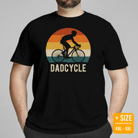 Cycling Gear - Bike Clothes - Biking Attire, Outfit - Father's Day Gifts for Cyclists, Bicycle Enthusiasts - Retro Dadcycle T-Shirt - Black, Plus Size