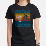 Cycling Gear - Bike Clothes - Biking Attire, Outfit - Gifts for Cyclists, Beer Enthusiasts - Funny I Ride I Drink & Know Things T-Shirt - Black, Women