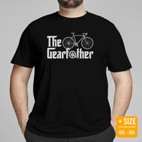 Cycling Gear - Bike Clothes - Biking Attire, Outfits, Apparel - Bday & Father's Day Gifts for Cyclists - Retro The Gearfather T-Shirt - Black, Plus Size