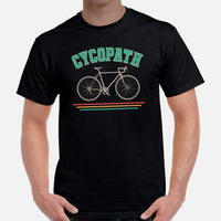 Cycling Gear - Bike Clothes - Biking Attire, Outfits, Apparel - Gifts for Cyclists, Bicycle Enthusiasts - 80s Retro Cycopath T-Shirt - Black, Men