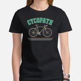 Cycling Gear - Bike Clothes - Biking Attire, Outfits, Apparel - Gifts for Cyclists, Bicycle Enthusiasts - 80s Retro Cycopath T-Shirt - Black, Women