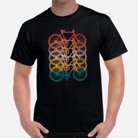 Cycling Gear - Bike Clothes - Biking Attire, Outfits, Apparel - Gifts for Cyclists, Bicycle Enthusiasts - 80s Retro Gravel Bikes Tee - Black, Men