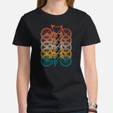 Cycling Gear - Bike Clothes - Biking Attire, Outfits, Apparel - Gifts for Cyclists, Bicycle Enthusiasts - 80s Retro Gravel Bikes Tee - Black, Women