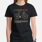 Cycling Gear - Bike Clothes - Biking Attire, Outfits, Apparel - Gifts for Cyclists, Bicycle Enthusiasts - Retro Cycopath Definition Tee - Black, Women