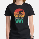 Biking Shirt - Cyclist Shirt - Presents for Cyclists, Bike Riders - Funny Cycling T-Shirt - Cycopath T-Shirt - This Is The Way T-Shirt - Black, Women