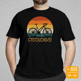 Cycling Gear - Bike Clothes - Biking Attire, Outfits, Apparel - Unique Gifts for Cyclists, Bicycle Enthusiasts - Vintage Cycologist Tee - Black, Plus Size