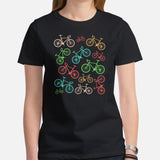 Cycling Gear - Biking Attire, Outfits, Apparel - Bike Clothes - Gifts for Cyclists, Bicycle Enthusiasts - Vintage Gravel Bikes Tee - Black, Women