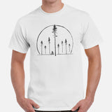 Cycling Gear - Biking Attire, Outfits - Bike Clothes - Gifts for Cyclists - Outdoor Cycling Pine Forest Themed T-Shirt - White, Men