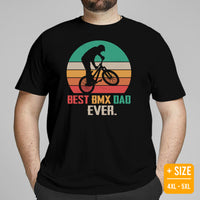 BMX Shirt - Biking Shirt - Cyclist Shirt - Presents for Cycling Dads, Cyclists, Bike Riders - Funny Cycling T-Shirt - Best BMX Dad Ever Tee - Black, Plus Size