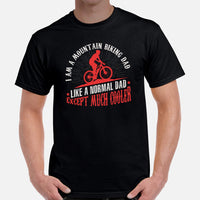 Cycling Gear - MTB Clothing - Biking Attire, Outfits - Father's Day Gifts for Cyclists - Funny MTB Dad Like A Normal Dad But Cooler Tee - Black, Men