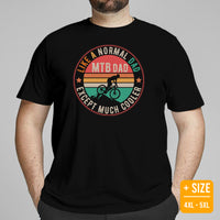 Cycling Gear - MTB Clothing - Biking Attire, Outfits - Father's Day Gifts for Cyclists - Retro MTB Dad Like A Normal Dad But Cooler Tee - Black, Plus Size