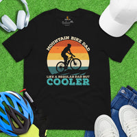 Mountain Bike Shirt - Biking Shirt - Presents for Cycling Dads - Funny Cycling T-Shirt - Retro MTB Dad Like A Normal Dad But Cooler T-Shirt - Black