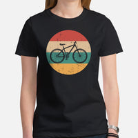 Cycling Gear - MTB Clothing - Mountain Bike Attire, Apparel, Outfits - Gifts for Cyclists, Bicycle Enthusiasts - 80s Retro MTB Bike Tee - Black, Women