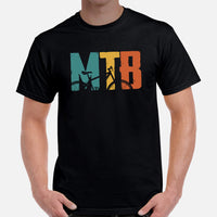 Cycling Gear - MTB Clothing - Mountain Bike Attire, Apparel, Outfits - Gifts for Cyclists, Bicycle Enthusiasts - Vintage MTB Bike Tee - Black, Men