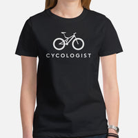Cycling Gear - MTB Clothing - Mountain Bike Attire, Outfits, Apparel - Gifts for Cyclists - Downhill Mountain Bike Polka Dot T-Shirt - Black, Women