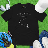 Mountain Bike Shirt - Biking Shirt - Presents for Cyclists, Bike Riders - Funny Cycling T-Shirt - Minimal Cycopath T-Shirt - MTB T-Shirt - Black