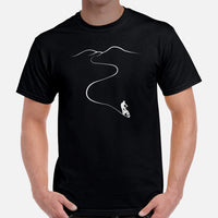 Cycling Gear - MTB Clothing - Mountain Bike Attire, Outfits, Apparel - Gifts for Cyclists - Minimal Downhill Mountain Bike T-Shirt - Black, Men