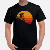 Cycling Gear - MTB Clothing - Mountain Bike Attire, Outfits, Apparel - Gifts for Cyclists - Vintage Sunset Downhill Mountain Bike Tee - Black, Men