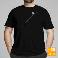 Mountain Bike Shirt - Biking Shirt - Presents for Cyclists, Bike Riders - Funny Cycling T-Shirt - MTB T-Shirt - Minimal Cycopath T-Shirt - Black, Plus Size